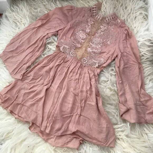 FREE PEOPLE Divine Mini Dress In Rose - Picture 3 of 8